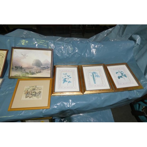 2943 - A quantity of miscellaneous pictures and frames (stillage not included)