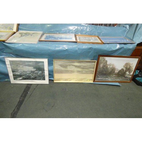 2944 - A quantity of miscellaneous pictures and frames (stillage not included)