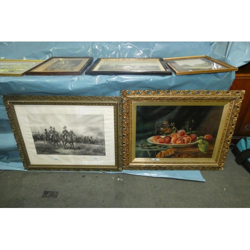 2946 - A quantity of miscellaneous pictures and frames (stillage not included)