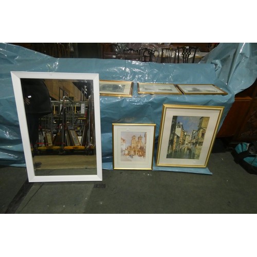 2947 - A quantity of miscellaneous pictures and frames & a mirror (stillage not included)