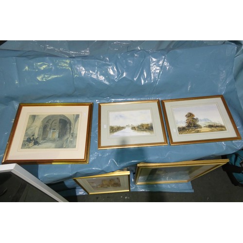 2947 - A quantity of miscellaneous pictures and frames & a mirror (stillage not included)