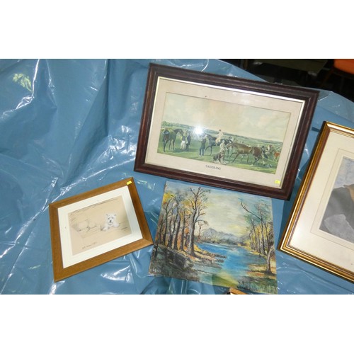 2948 - A quantity of miscellaneous pictures and frames (stillage not included)