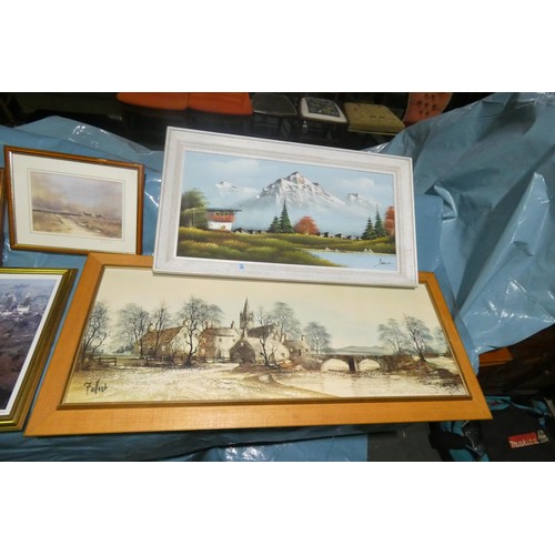 2953 - A quantity of miscellaneous pictures and frames (stillage not included)