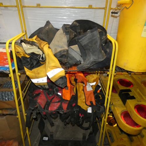 5015 - 2 x Typhoon dry suits (1 x size mens LB/OL and 1 x mens LM/09) and a quantity of various life jacket... 