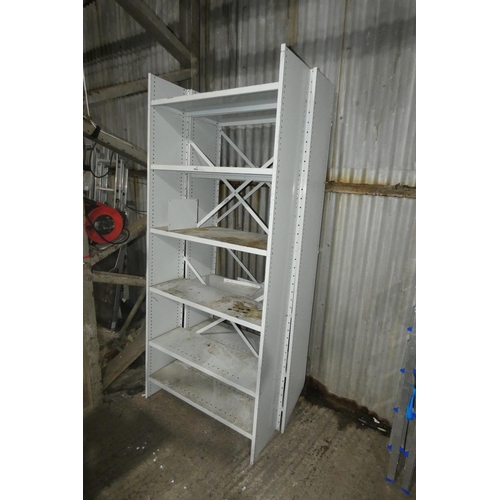 5130 - 2 bays of grey metal boltless stores type racking, each bay is approx 93cm w  x 30cm d x 220cm high