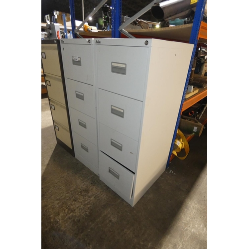 5138 - 2 x grey metal 4 drawer filing cabinets