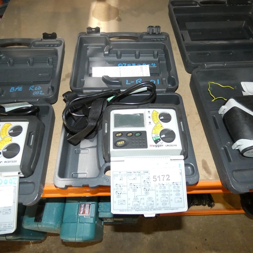 5172 - A Megger Loop and RCD tester type LRCD210 supplied with a hard carry case