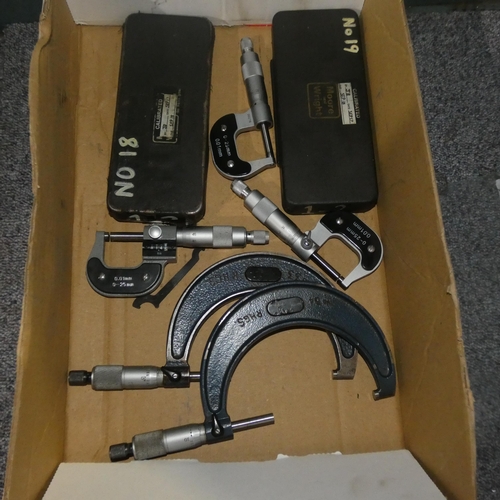 5196 - 1 box containing a quantity of various micrometers