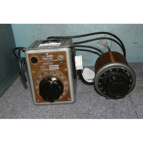 5209 - A Variac adjustable transformer and a Regulac adjustable transformer with some visible damage to cop... 