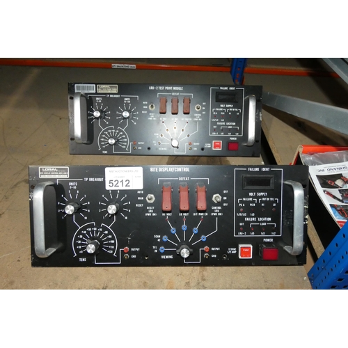 5212 - An ex-MOD bite display / control panel and an ex-MOD LRU-2 point module control panel - both items a... 