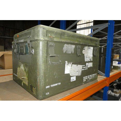 5234 - 1 ex-MOD green flight case approx 79 x 60 x 48cm high