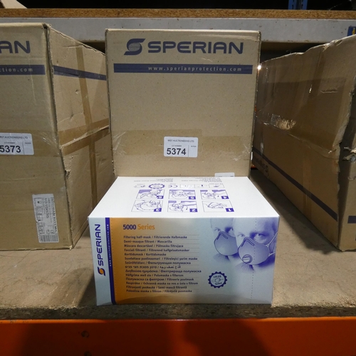 5374 - 1 box containing 100 x Sperian face masks type 5311 M/L