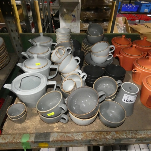 1048 - A quantity of various grey tea/coffee ware crockery by Porcelite type Seasons