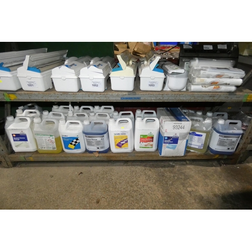 1055 - A quantity of various 5lt tubs of cleaning products, hand wash, disinfectant, rinse aid, floor clean... 