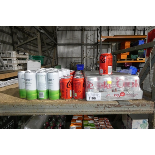 1100 - A quantity of various cans of Northumbria Spring Water, Coke and Diet Coke