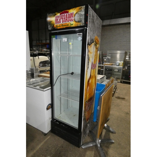 1185 - A tall commercial single door display fridge by Rhino type Cold578T 240v - trade.  Tested Working.