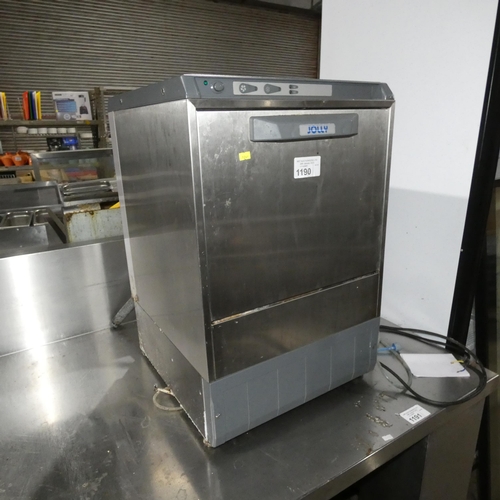 1190 - A commercial stainless steel countertop glasswasher by Cater-wash type Jolly - CK0490, Comes with 2 ... 