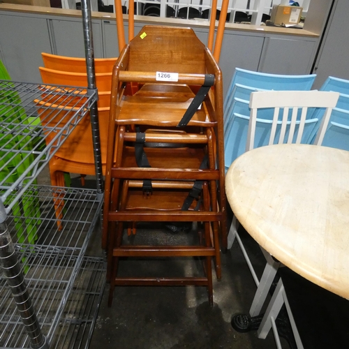 1266 - 3 x wooden high chairs (childrens)