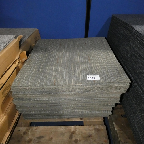 1505 - A quantity of approx 40 used grey pattern carpet tiles by Shaw each approx 61 x 61cm