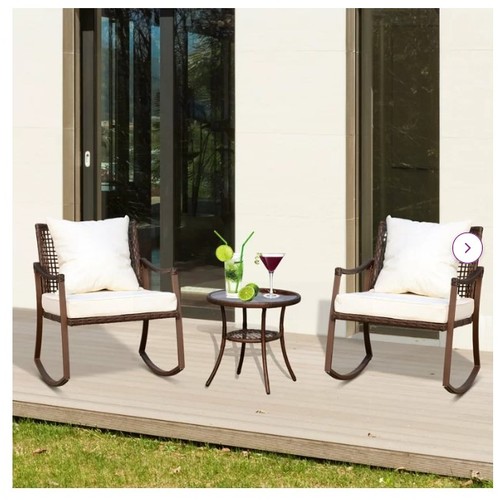 229 - An Aaleiyah round two person 51 cm long bistro set with cushions RRP £252