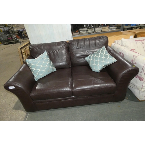 2141 - A Brown upholstered sofa approx 170cm wide