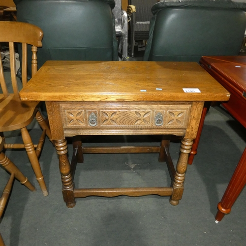 2190 - An Oak hall table with 1 drawer below approx 82cm wide