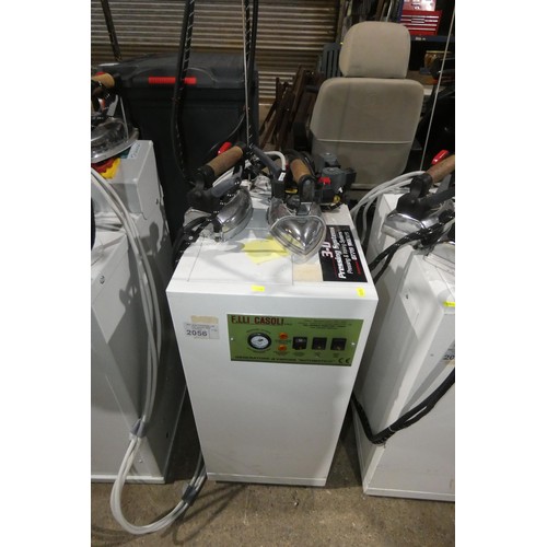 2056 - A Casoli model AG92 industrial ironing unit, 4kw, 240v with two irons and a built in steam generator... 