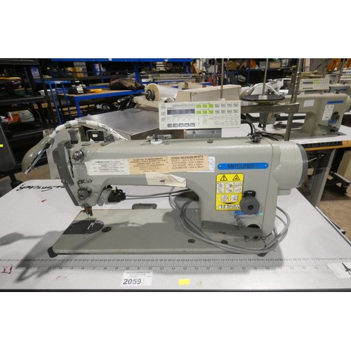 2059 - A Mitsubishi LS2-1780 industrial lockstitch sewing machine 240v fitted with a XC-G500-Y control unit... 