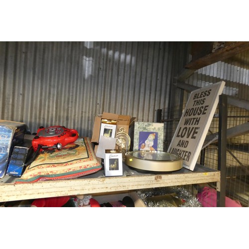 2121 - A quantity of various household items including photo frames, clocks, a wireless speaker system, Lla... 