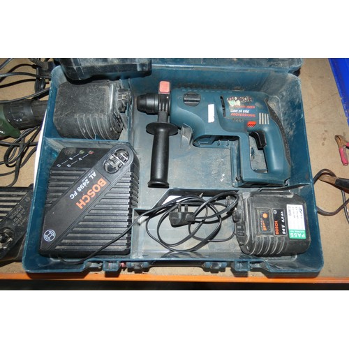 5153 - 2 x Bosch GBH24VRE cordless drills each supplied with 1 battery / 1 charger and 1 other Bosch cordle... 