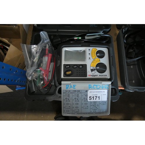 5171 - A Megger RCD tester type RCDT320 supplied with a hard carry case