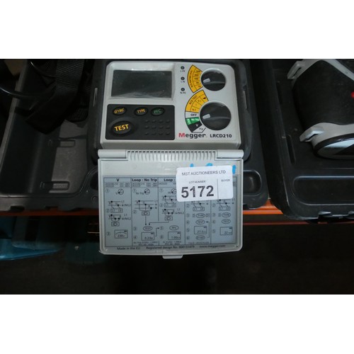 5172 - A Megger Loop and RCD tester type LRCD210 supplied with a hard carry case