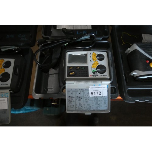 5172 - A Megger Loop and RCD tester type LRCD210 supplied with a hard carry case