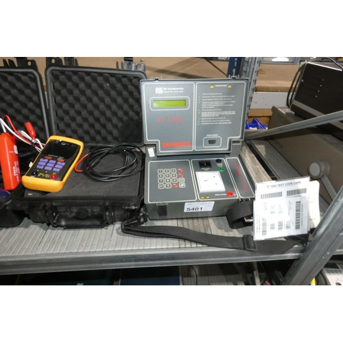 5401 - A Seaward IT1000 PAT tester and 3 black plastic cases containing various test instruments including ... 