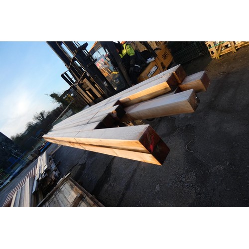 5839 - A quantity of timber comprising of 9.5cm x 9.5cm, measuring up to approx 530cm long (top stack)