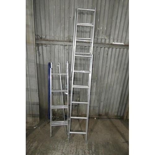 5317 - 2 x aluminium loft ladders (not known if all fittings are present)