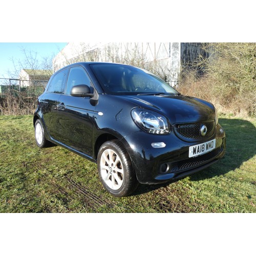 5912 - Smart ForFour Passion 5 door Hatchback Black. Reg: WA18 WMD, 29/03/2018, 5 speed manual Petrol  999c... 