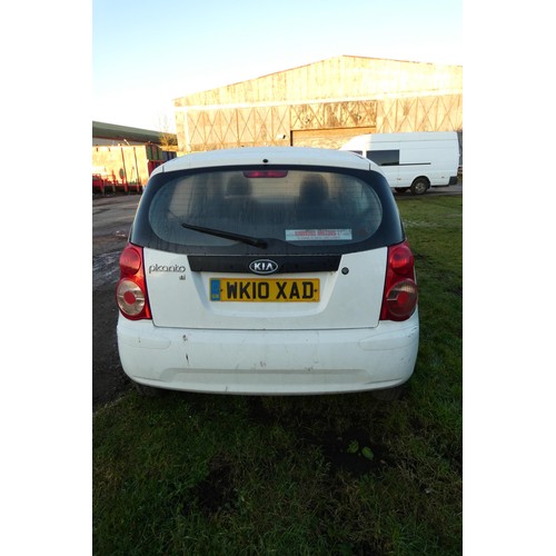 5914 - Kia Picanto 1, 5 dr hatch back, white, reg WK10 XAD, 23/03/2010,  5 speed manual petrol 999cc. Milea... 