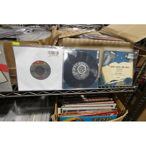 2241 - 4 boxes containing a quantity of various vinyl records. Contents of 1 shelf