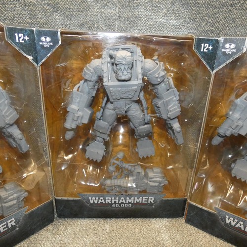 19 - 3 Warhammer 40,000, boxed unused collectible figures, Ork big Mek, retail approx £120 damaged packag... 