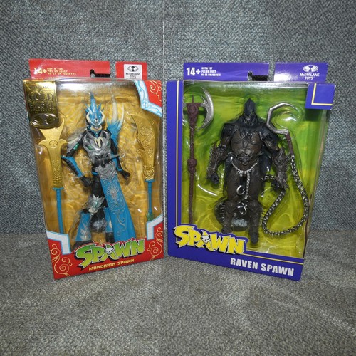 28 - 2 Spawn, boxed unused collectible figures, Raven Spawn & Mandarin Spawn, retail approx £40