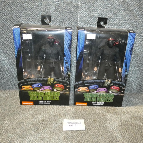 44 - 2 Teenage Mutant Ninja Turtles collectible action figures, 2 x Foot Soldier, retail approx £45