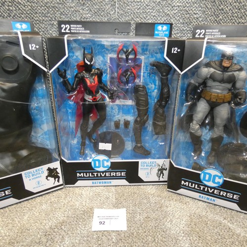 92 - 5 DC Universe boxed unused collectible action figures, 3 x Batman, 1 x Robin & Batwoman - retail app... 