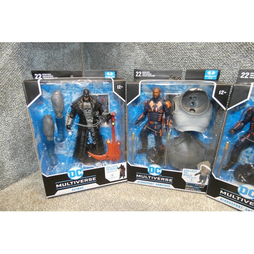 94 - 4 DC Universe boxed unused collectible action figures, 2 x Bloodsport, Peacemaker , Batman retail ap... 