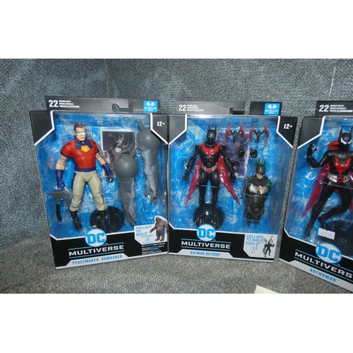 95 - 4 DC Universe boxed unused collectible action figures, Bloodsport, Peacemaker, Batwoman, Batman reta... 