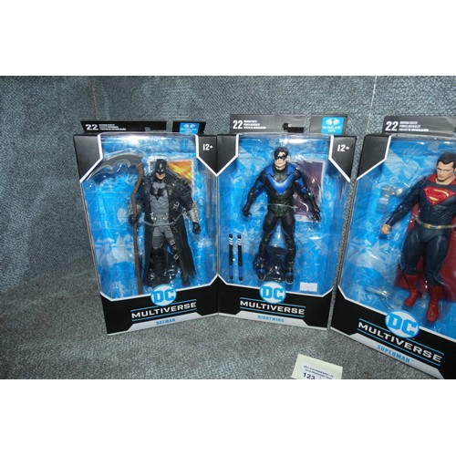 123 - 4 DC Multiverse boxed unused collectible action figures, please see pictures for more details, retai... 