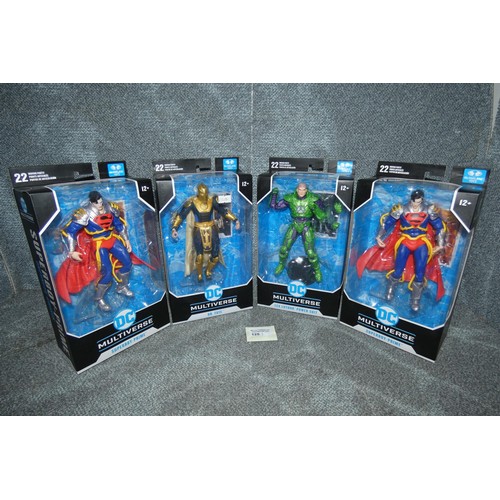 125 - 4 DC Multiverse boxed unused collectible action figures, please see pictures for more details, retai... 