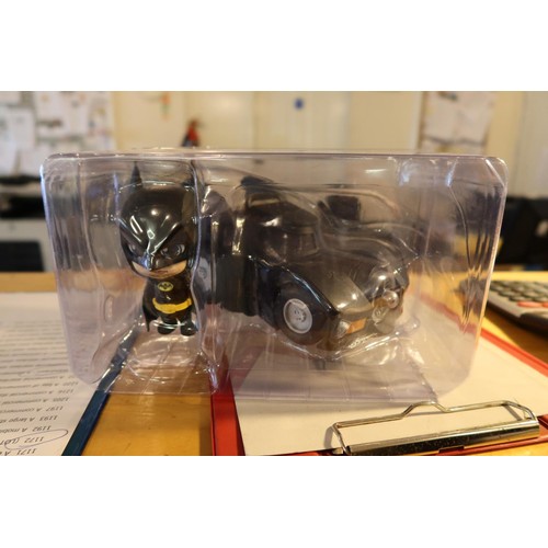 133 - A Cosbabys Batman and Batmobile collectible set, has been opened.