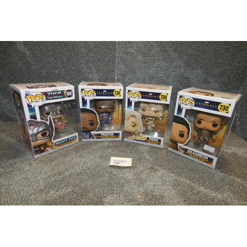 139 - 4 x boxed, unopened Funko Pop collectible bobblehead figures inc Thor Love and Thunder, please see p... 