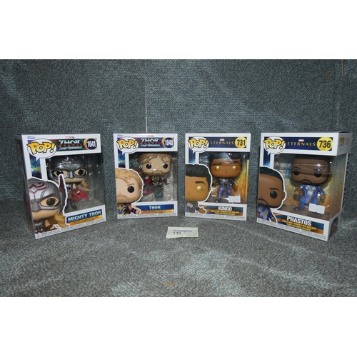 146 - 4 x boxed, unopened Funko Pop collectible bobblehead figures inc Thor Love and Thunder, please see p... 